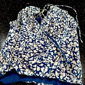 MM Couture by miss me baby blue and white blouse